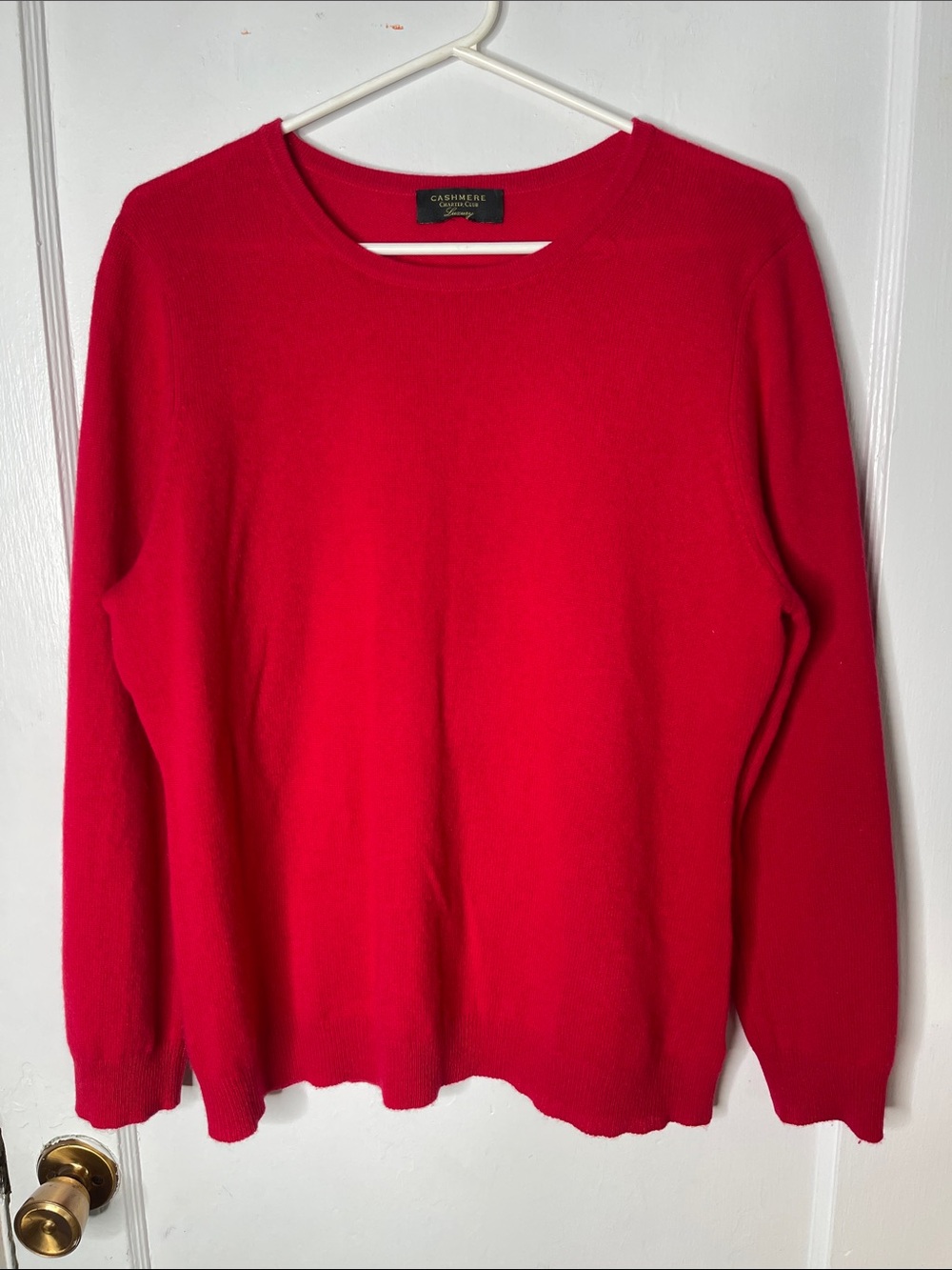 Charter Club XL Red Cashmere Sweater Crewneck Soft Luxury Ladies Macy’s Holiday
